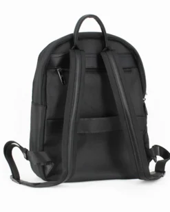DAVID JONES - Zaino da ufficio nero con due tasche e fascia per aggancio trolley