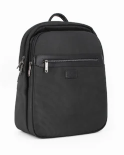 DAVID JONES - Zaino da ufficio nero con due tasche e fascia per aggancio trolley