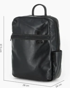 DAVID JONES - Zaino nero con doppia  tasca frontale e due taschini laterali