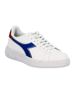 DIADORA - Sneakers da donna bianca con dettagli metallizzati rossi e blu - STEP P LIPSTICK