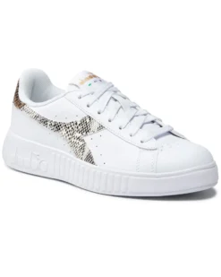 DIADORA - SNEAKERS GAME P STEP REPTILE BIANCHE CON DETTAGLI PITONATI DA DONNA - 177711_C1354