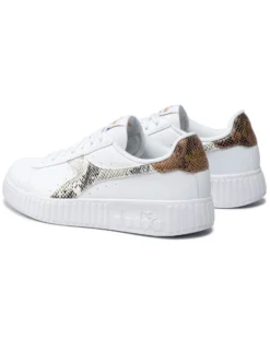 DIADORA - SNEAKERS GAME P STEP REPTILE BIANCHE CON DETTAGLI PITONATI DA DONNA - 177711_C1354
