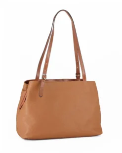 DIVAS - Borsa a spalla cuoio in VERA PELLE con manici regolabili, MADE IN ITALY