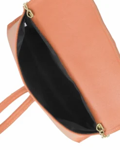 DIVAS - Borsa bracciale cuoio con catena oro VERA PELLE, MADE IN ITALY