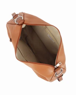 DIVAS - Borsa cuoio con tracolla nastro in VERA PELLE - MADE IN ITALY