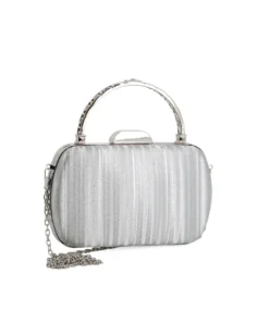 DIVAS - Borsa da sera argento con manico