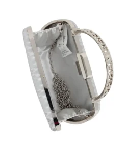 DIVAS - Borsa da sera argento con manico