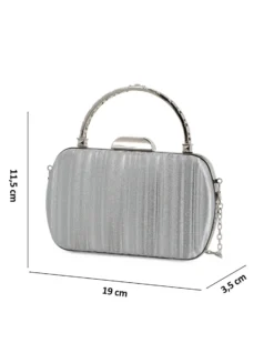 DIVAS - Borsa da sera argento con manico