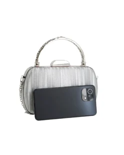 DIVAS - Borsa da sera argento con manico