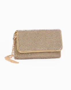 DIVAS - Borsa da sera oro tutta strass
