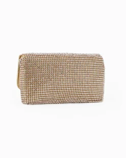 DIVAS - Borsa da sera oro tutta strass
