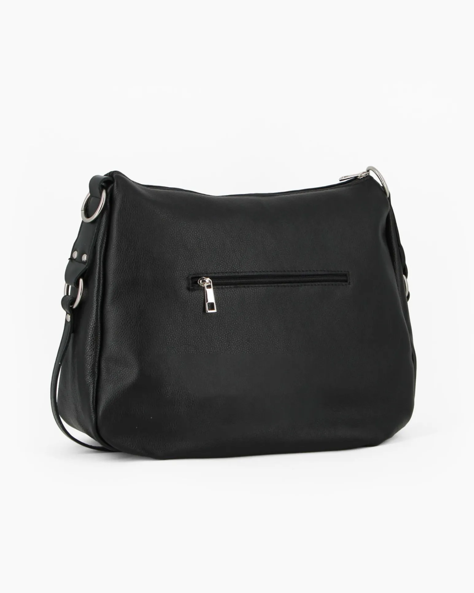 DIVAS - Borsa nera con tracolla nastro in VERA PELLE - MADE IN ITALY
