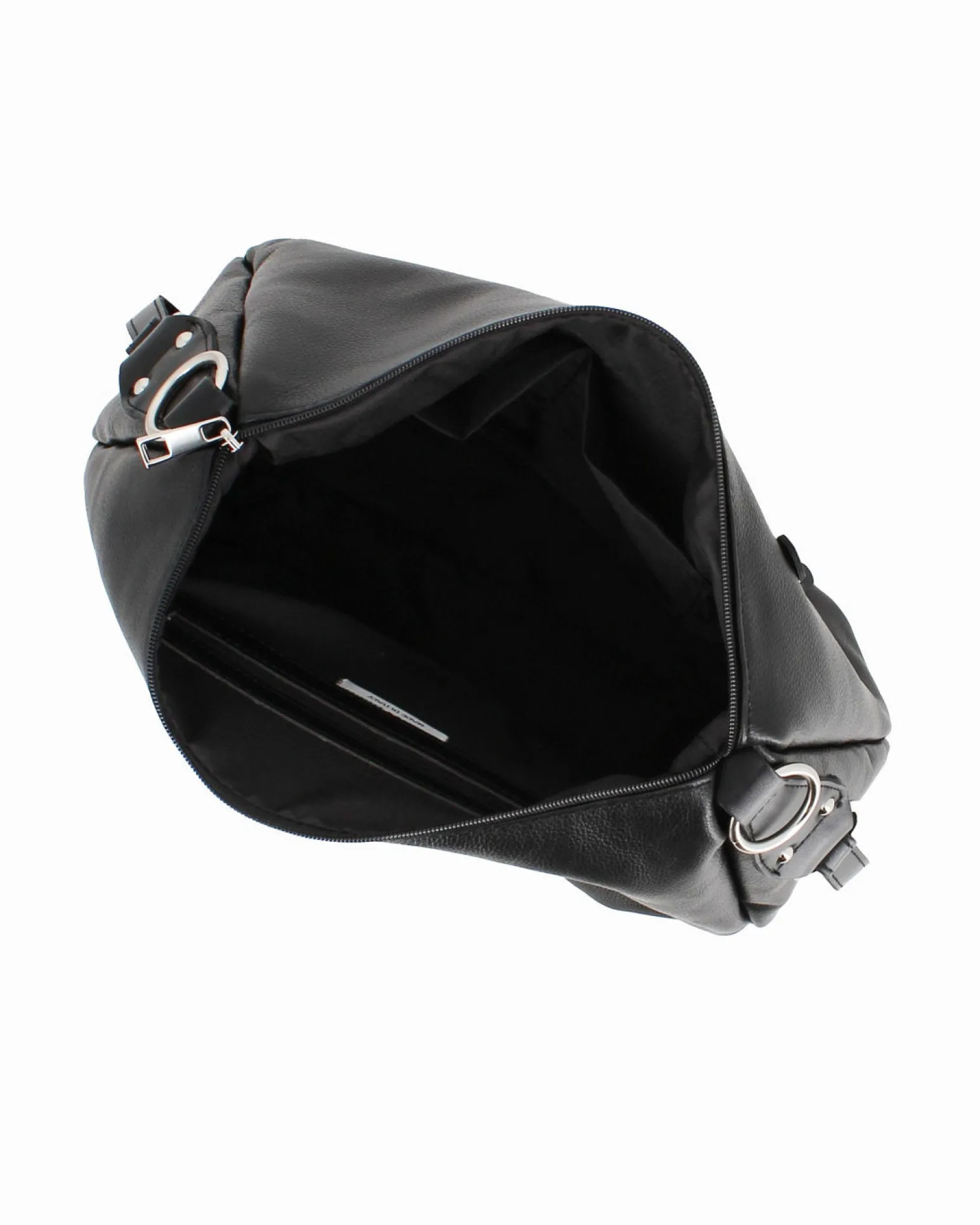 DIVAS - Borsa nera con tracolla nastro in VERA PELLE - MADE IN ITALY
