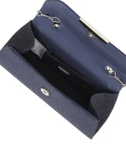 DIVAS - Borsa pochette blu in lurex per cerimonia