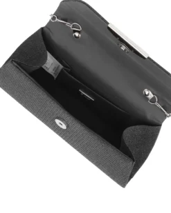 DIVAS - Borsa pochette nera in lurex per cerimonia
