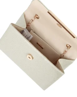 DIVAS - Borsa pochette oro con manico in metallo