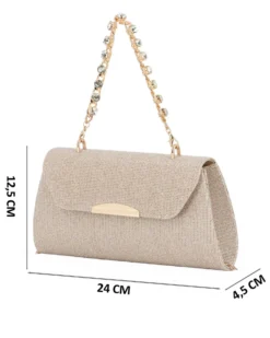 DIVAS - Borsa pochette oro rosa in lurex per cerimonia