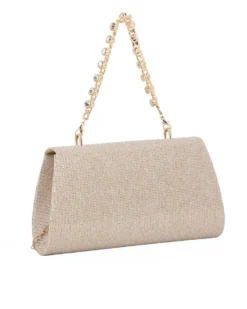 DIVAS - Borsa pochette oro rosa in lurex per cerimonia