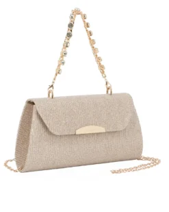 DIVAS - Borsa pochette oro rosa in lurex per cerimonia