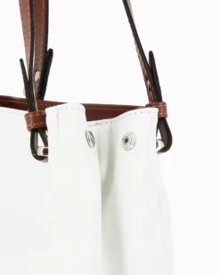 DIVAS - Borsa shopping bianca tre scomparti VERA PELLE - MADE IN ITALY