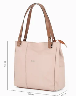 DIVAS - Borsa shopping carne tre scomparti VERA PELLE - MADE IN ITALY