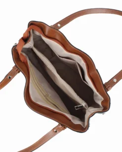 DIVAS - Borsa shopping nera tre scomparti VERA PELLE - MADE IN ITALY