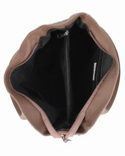 DIVAS - Borsa shopping taupe tre scomparti VERA PELLE - MADE IN ITALY