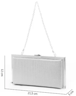 DIVAS - Clutch argento con bordatura in metallo