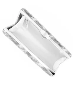 DIVAS - Clutch argento ricoperta di strass argento con chiusura metallica