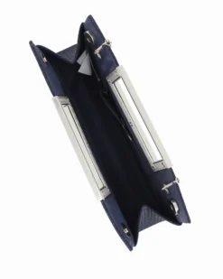 DIVAS - Clutch rettangolare blu in lurex
