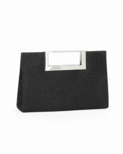 DIVAS - Clutch rettangolare nera in lurex