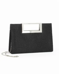 DIVAS - Clutch rettangolare nera in lurex