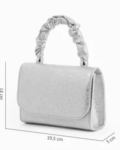 DIVAS - Minibag argento con manico arricciato