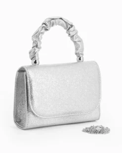 DIVAS - Minibag argento con manico arricciato