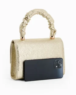 DIVAS - Minibag oro con manico arricciato