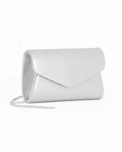 DIVAS - Pochette argento  in luex con patta, tracolla removibile
