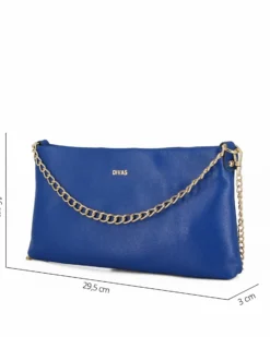 DIVAS - POCHETTE BLUETTE IN PELLE CON CATENA