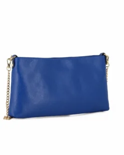 DIVAS - POCHETTE BLUETTE IN PELLE CON CATENA