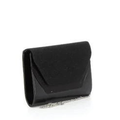 DIVAS- Pochette effetto metalizzato e strass con patta lurex