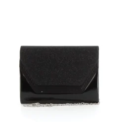 DIVAS- Pochette effetto metalizzato e strass con patta lurex