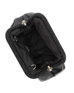 DIVAS - Pochette nera con bordi di strass
