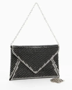 DIVAS - Pochette nera con strass