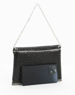 DIVAS - Pochette nera con strass