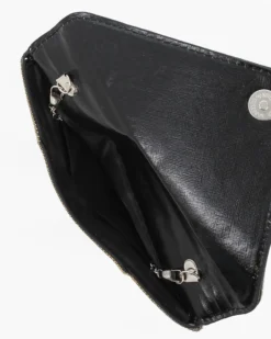 DIVAS - Pochette nera con strass