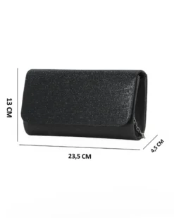 DIVAS - Pochette nera tutta strass con patta