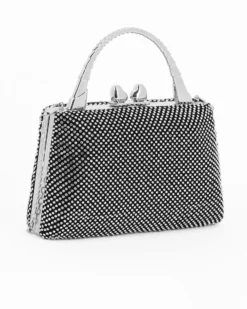 DIVAS - Pochette nera tutta strass con un manico