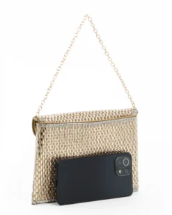 DIVAS - Pochette oro con strass