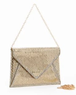 DIVAS - Pochette oro con strass