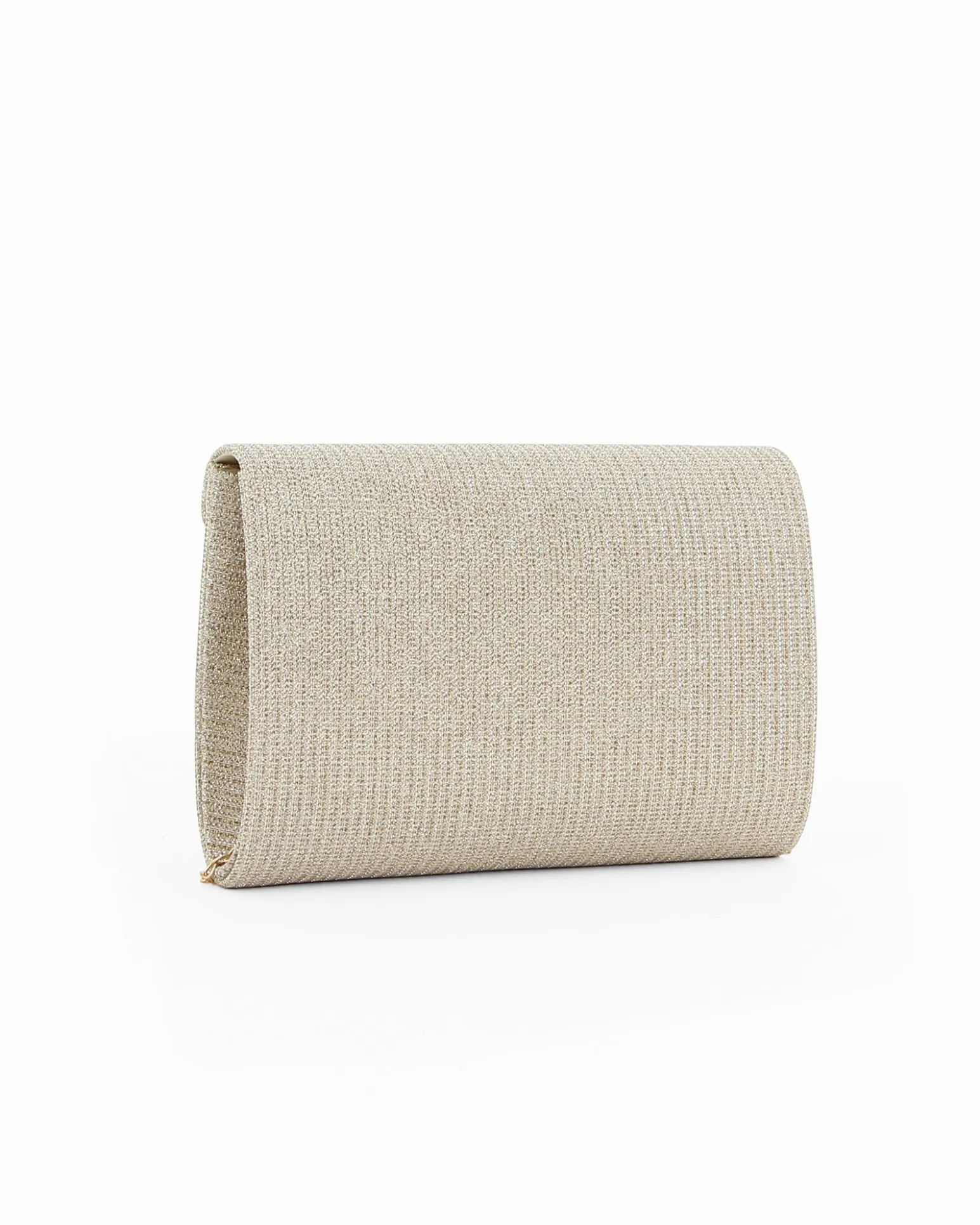 DIVAS - Pochette oro in lurex con pennacchio frange