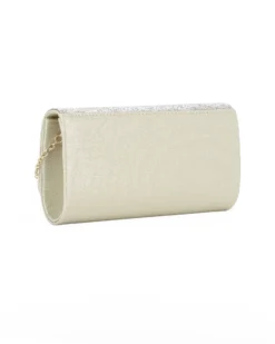 DIVAS -  Pochette oro tutta strass con patta